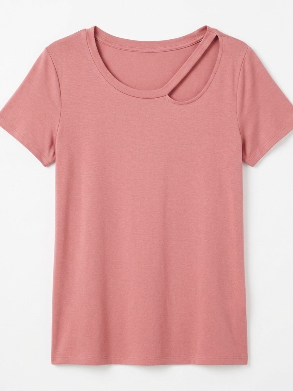 Aeropostale Cut-Out Rose Colored Basic T-Shirt - Picture 1 of 5